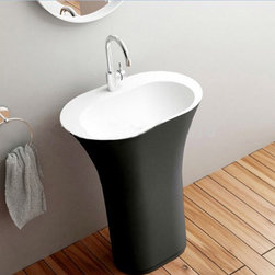 Rimini Freestanding Pedestal Oval Sink - Bathroom Sinks