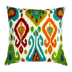 50 Most Por Mediterranean Outdoor Decor For 2018 Houzz Pillows Inc 18 Outdoor Colorful Orange Red Teal Ikat Geometric Set