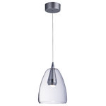 ET2 Lighting - Sven LED Pendant - Clear glass domes are suspended from a machined aluminum font finished in your choice of two tone Silver with a Polished Chrome accent or Black with a brushed Coffee finish. Housed inside the machined font is a high power LED module which illuminates without glare.