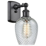 Innovations Lighting - Salina 1-Light LED Sconce, 5", Matte Black, Glass: Clear Spiral Fluted - A truly dynamic fixture, the Ballston fits seamlessly amidst most d�cor styles. Its sleek design and vast offering of finishes and shade options makes the Ballston an easy choice for all homes.