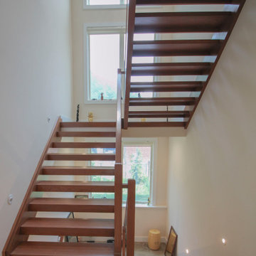 Project #78 | Modern Wood Staircase with Glass Panels