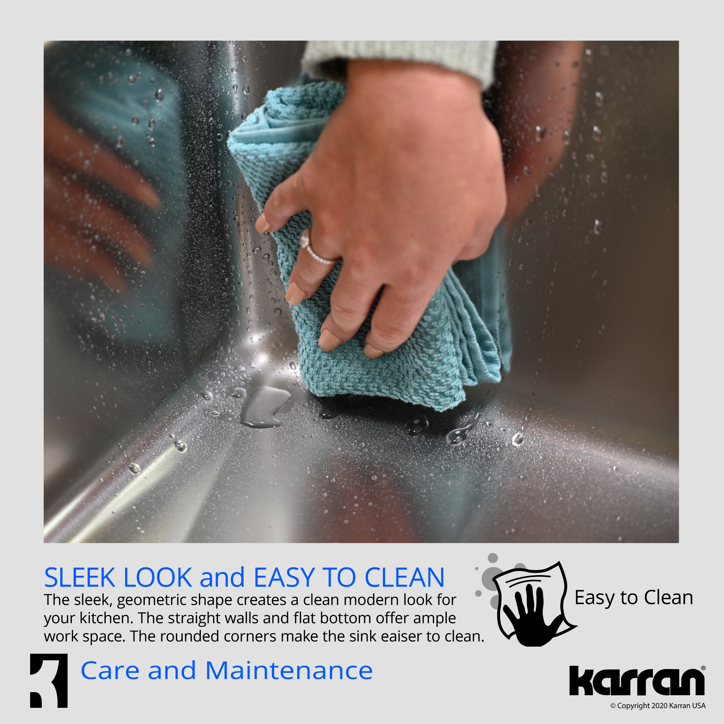 Karran Top Mount Stainless Steel 25" 16-Gauge Drop-In Single Bowl Sink Kit