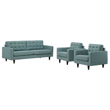 Empress Sofa and Armchairs, Set of 3, Laguna