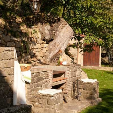 Patio layout showcasing our unique stone elements in architectural settings.