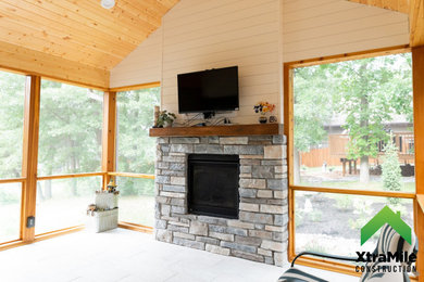 This is an example of a transitional porch design in Minneapolis.