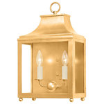 Mitzi by Hudson Valley Lighting - Leigh 2-Light Wall Sconce Vintage Gold Leaf - Over neutrals? So are we! Inspired by the imperial architecture of China, Leigh takes the traditional lantern style and reinvents it with candy-colored hues and metallic finishes. Add a pop of color with Marigold, Mint or Pink, or stay classic with white, navy, or vintage gold leaf. The Leigh collection features ceiling lights and wall lights. Available as a wall sconce or pendant in various sizes and finishes.