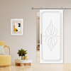 Flush barn door with different hardware CNC engraving designs and colors options, 48"x84"