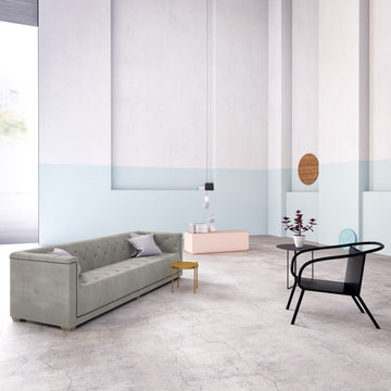 Carmen Eclectic: Hudson Sofa in Silver Streak Linen