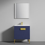 Blossom - Freestanding Bathroom Vanity with Sink, Wood Bathroom Vanity Cabinet, Navy Blue, 30" - Features
