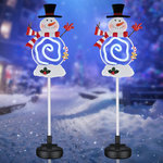 Yescom - Solar Snowman Stake Lights Christmas Solar Pathway Light for Garden Yard 2Pcs - Features: