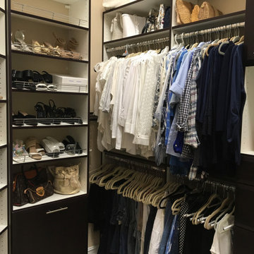 An aesthetically pleasing and organized color coded closet