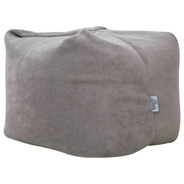 Loungie Magic Pouf Microplush Beanbag, 3-in-1 Chair/Ottoman/Floor Pillow, Gray