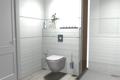 Idées déco pour une salle de bain principale contemporaine de taille moyenne.