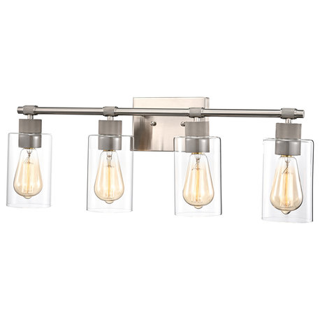 CHLOE Lighting Mercy Contemporary 4-Light Brushed Nickel Bath Vanity Fixture
