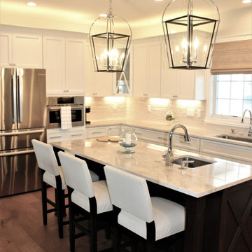 Starmark Kitchen/ Dry Bar in Maple Stratford Dove & Hickory Mocha w/ Ebony Glaz