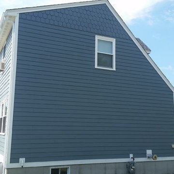 James Hardie Siding in Boothbay Blue with GAF Timberline HD Shingles