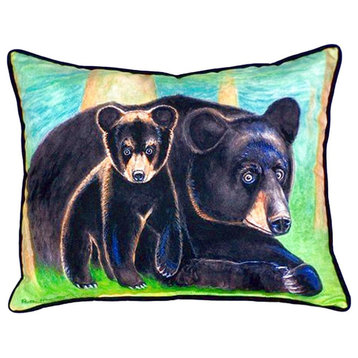 Bear & Cub Small Indoor/Outdoor Pillow 11x14 - Set of Two