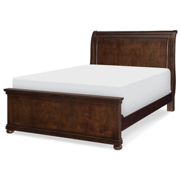 Canterbury Complete Sleigh Bed, Queen, Warm Cherry