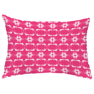 Summer Picnic 14"x20" Abstract Decorative Outdoor Pillow, Pink