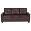 Trent Tufted Leather Sofa, Chocolate Brown