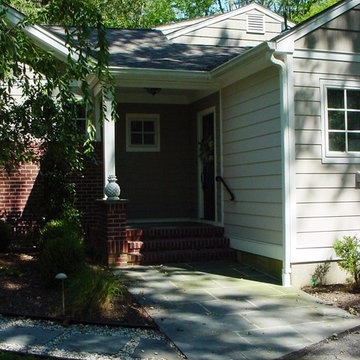 Back Door and Porch with Brick Steps and Bluestone Paving