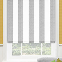 Blinds.com Premier Decorative Roller Shades in Broad Stripe Flint - Roller Shades