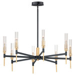 Maxim Lighting - Flambeau 8-Light 33" Wide Black/Antique Brass Chandelier - Bulb(s) Included: Yes