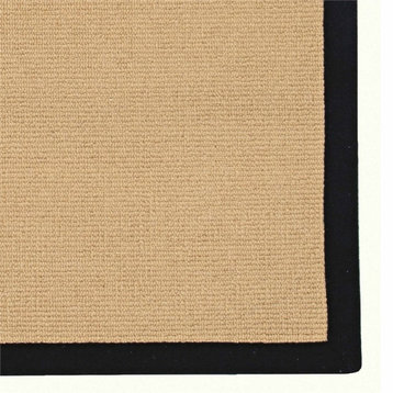Linon Empire Machine Tufted Wool 2'6"x8' Rug in Sisal and Black