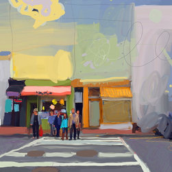 Paintings: "Streetscape" Archival Print - Fine Art Prints