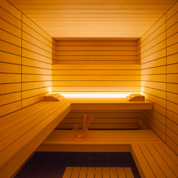 Hochwertige Design-Sauna im minimalistischen Bauhaus-Stil