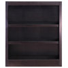 Bowery Hill Traditional 36" Tall 3-Shelf Wood Bookcase in Espresso