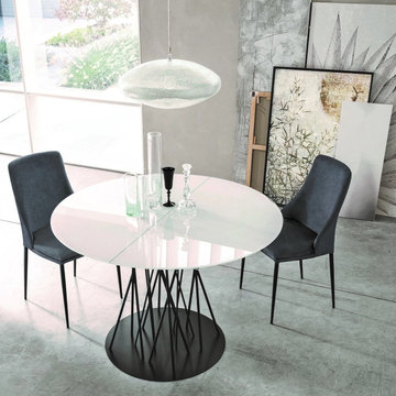 Bamboo extending round dining table by Sedit