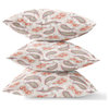 Paisley on Abstract Broadcloth Blown, Closed Pillow, Red Gold Beige