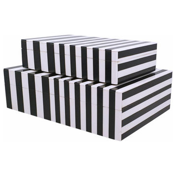 Jacey Decorative Box, Black and White