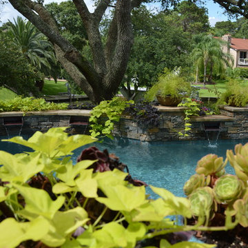 Lakeside free form lagoon pool