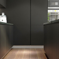 Black Matte Lacquer Kitchen Cabinet-OP16-L14 - Kitchen Countertops