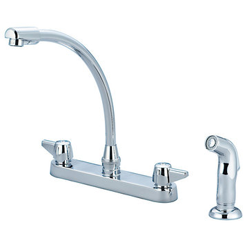 Central Brass Two Handle Cast Brass Kitchen Faucet
