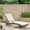 GDF Studio Soleil Outdoor Chaise Lounge Cushion, Beige