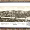 Historic Livermore Falls, ME Map 1889, Vintage Maine Art Print, 12"x18"
