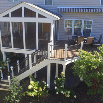 TimberTech Mocha deck and porch with Ashwood border in Germantown MD