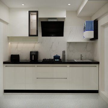 Modern White Galley Kitchen