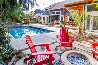Inspiration for a contemporary pool remodel in Seattle