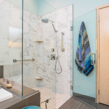 Contemporary Accessible Primary Bath with Curbless Shower
