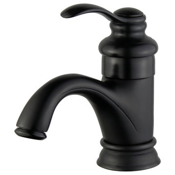 Barcelona Single Handle Bathroom Vanity Faucet, Oil Rubbed Bronze, Black
