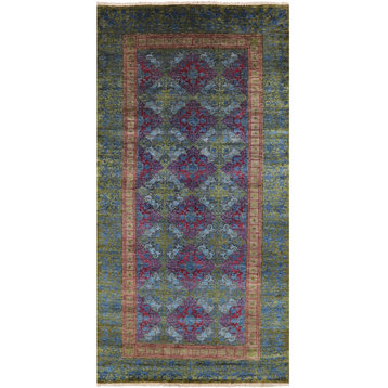 6'x12' Hand Knotted Wool Arts and Crafts Rug, Q1663
