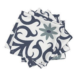 Indigo Flourish Napkins - Dish Towels