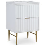 Meridian Furniture - Modernist Bathroom Vanity - Elegant and eye-catching, the stunning White Modernist Bathroom Vanity from Meridian Furniture is the perfect addition to any space.