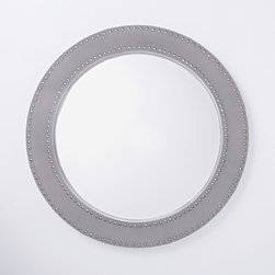 Upholstered Round Mirror - Wall Mirrors