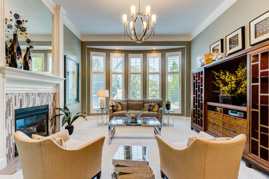 Living room - transitional living room idea in Kansas City
