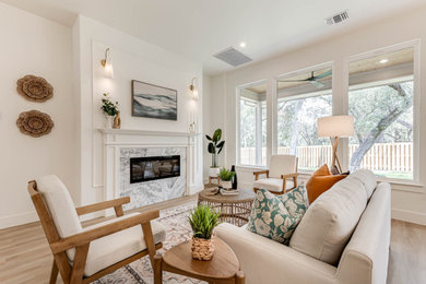Inspiration for a transitional living room remodel in Austin